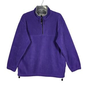 M‎ Vintage Alpine Tek Purple Fleece Pullover Women's Quarter Zip Drawstring